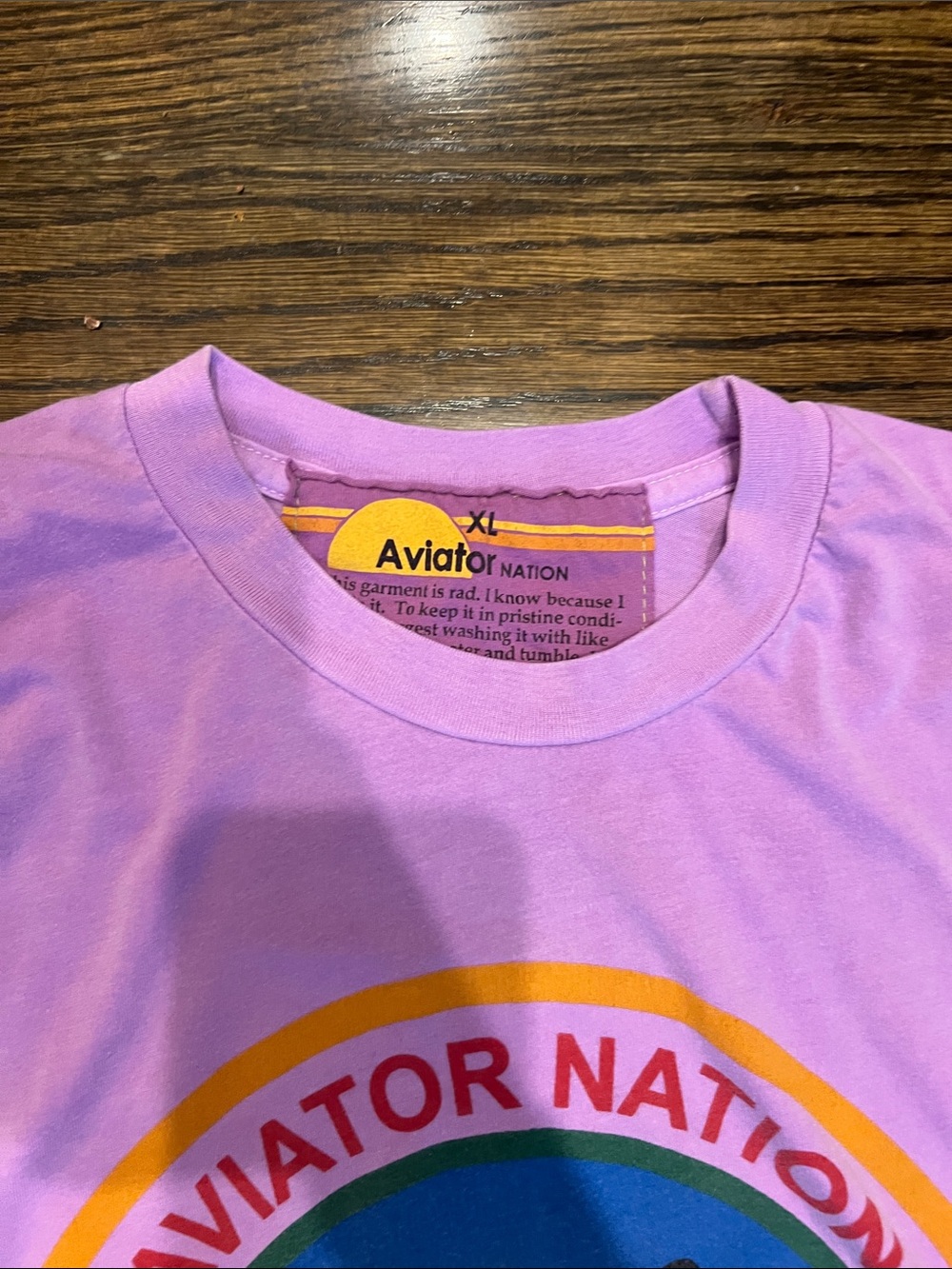 Aviator Nation Dark Lavender Venice Logo Short Sleeve Tee - Picture 2 of 4